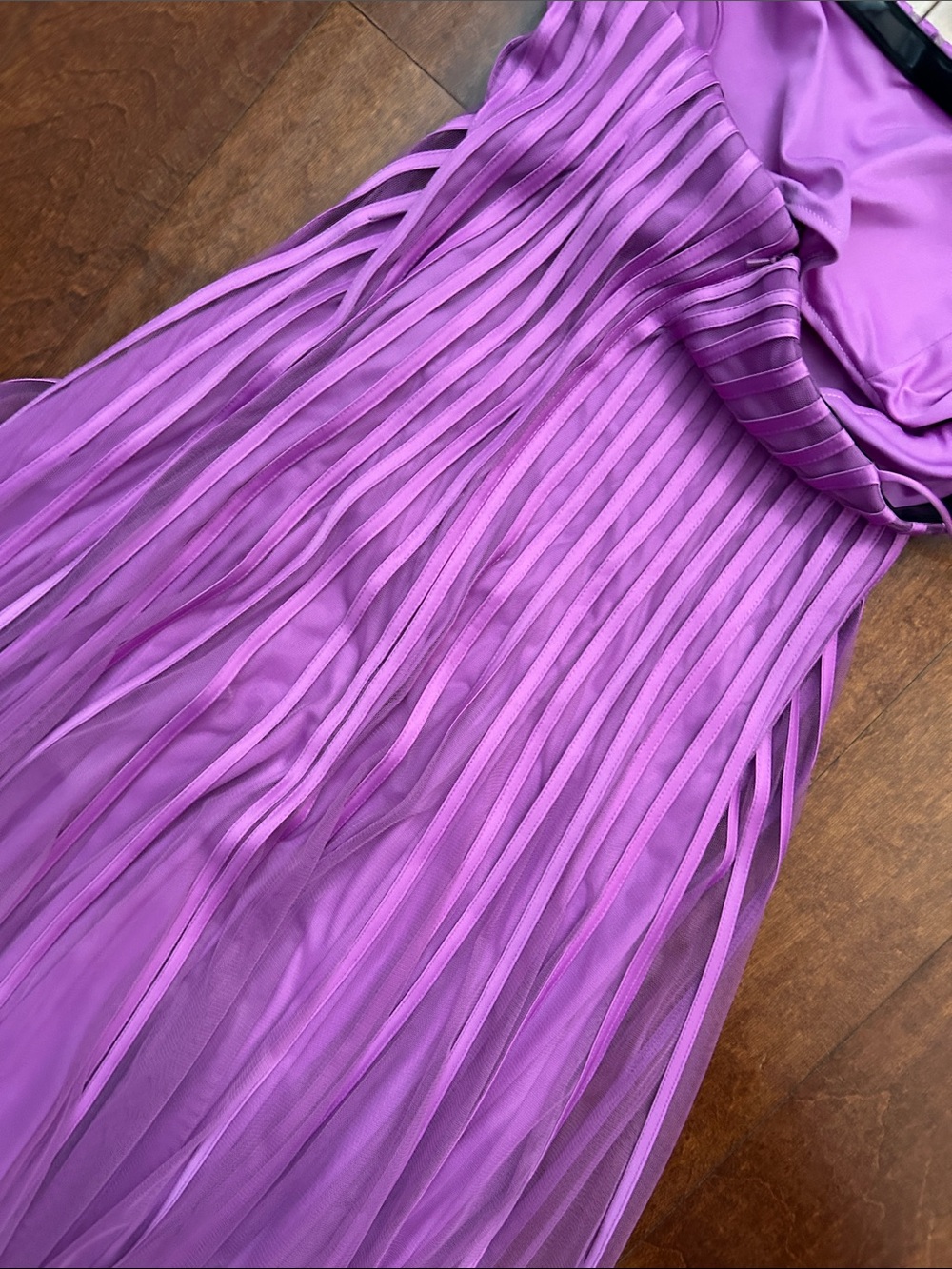 JS Collections Midi Corset Style Purple Spaghetti-Strap Tulle Dress, Size 16 - Picture 12 of 16